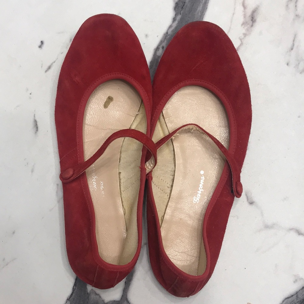 Italian Suede Red Shoes